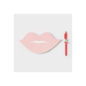 Lips Notepad with Cherry Pen Set